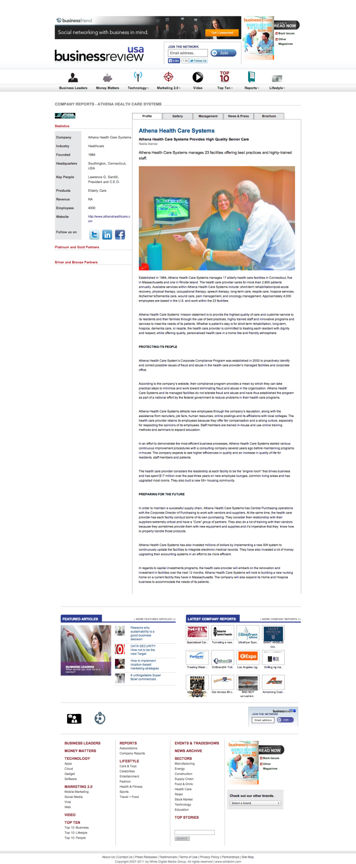 Athena Health Care Systems   Report   Business Review USA